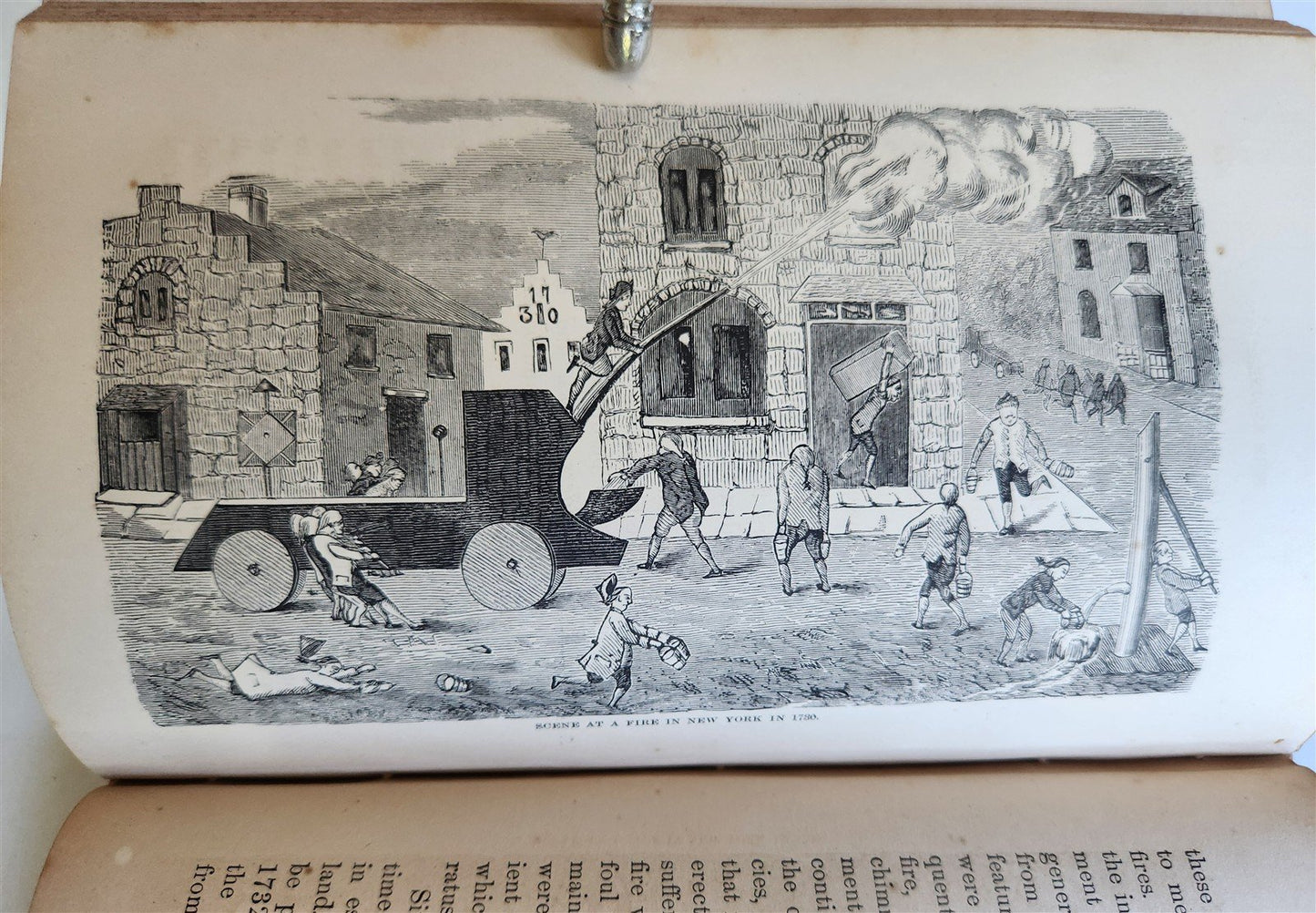 1873 FIGHTING FIRE GREAT FIRES of HISTORY by William Fowler antique ILLUSTRATED