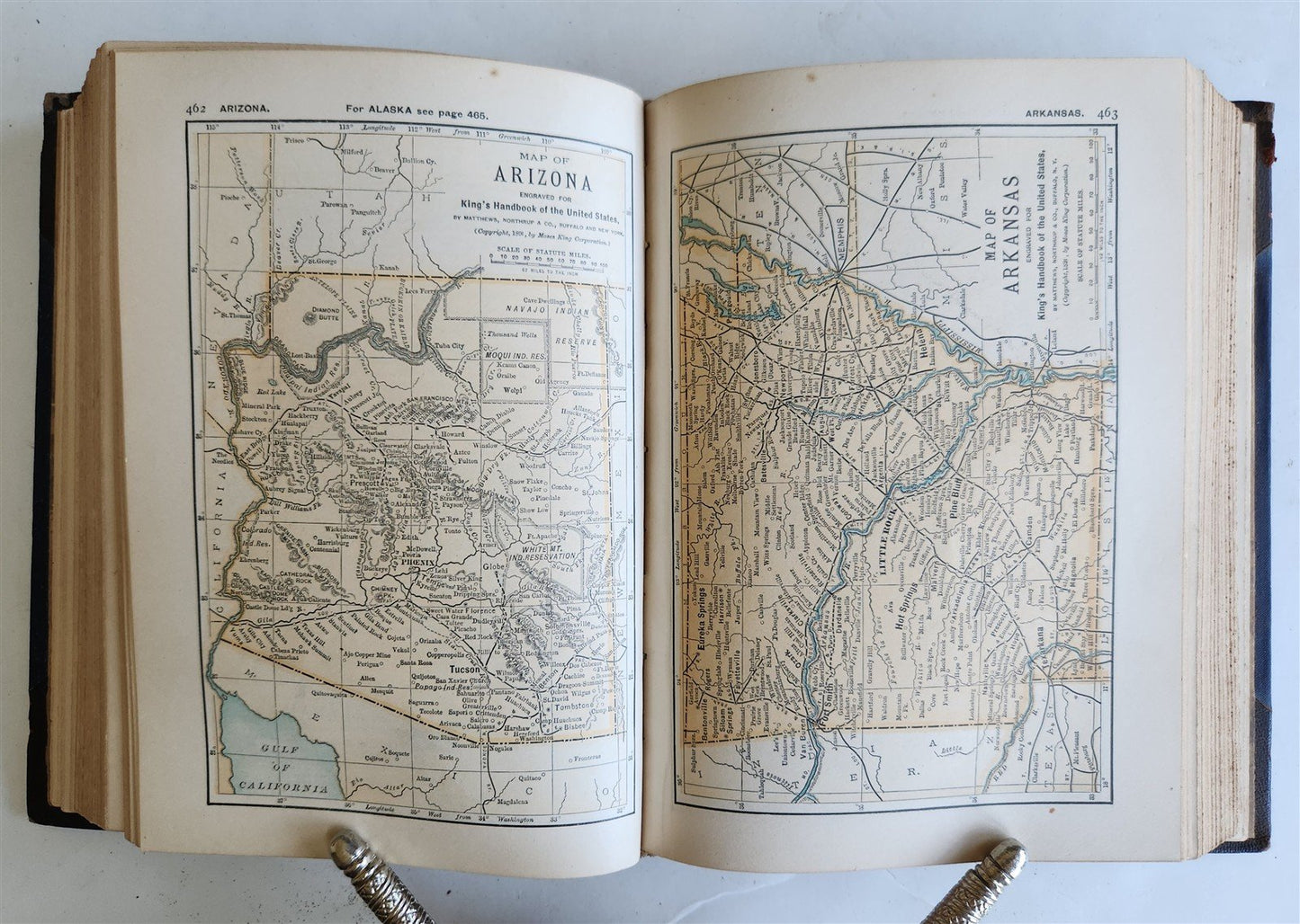 1891 KING'S HANDBOOK of UNITED STATES antique ILLUSTRATED AMERICANA