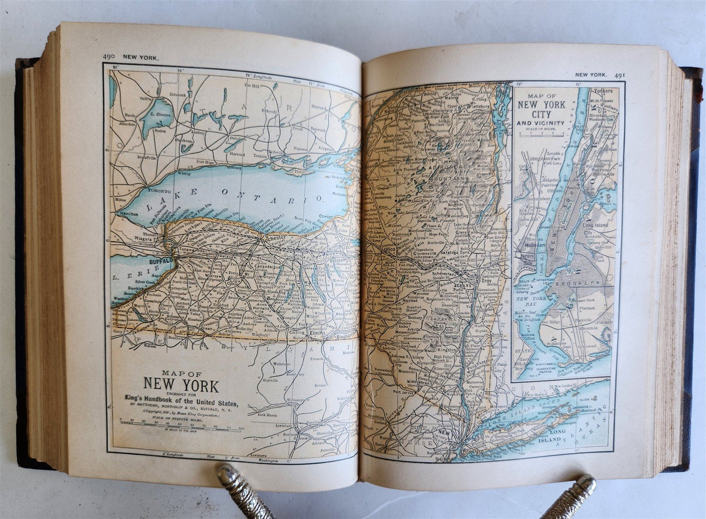 1891 KING'S HANDBOOK of UNITED STATES antique ILLUSTRATED AMERICANA