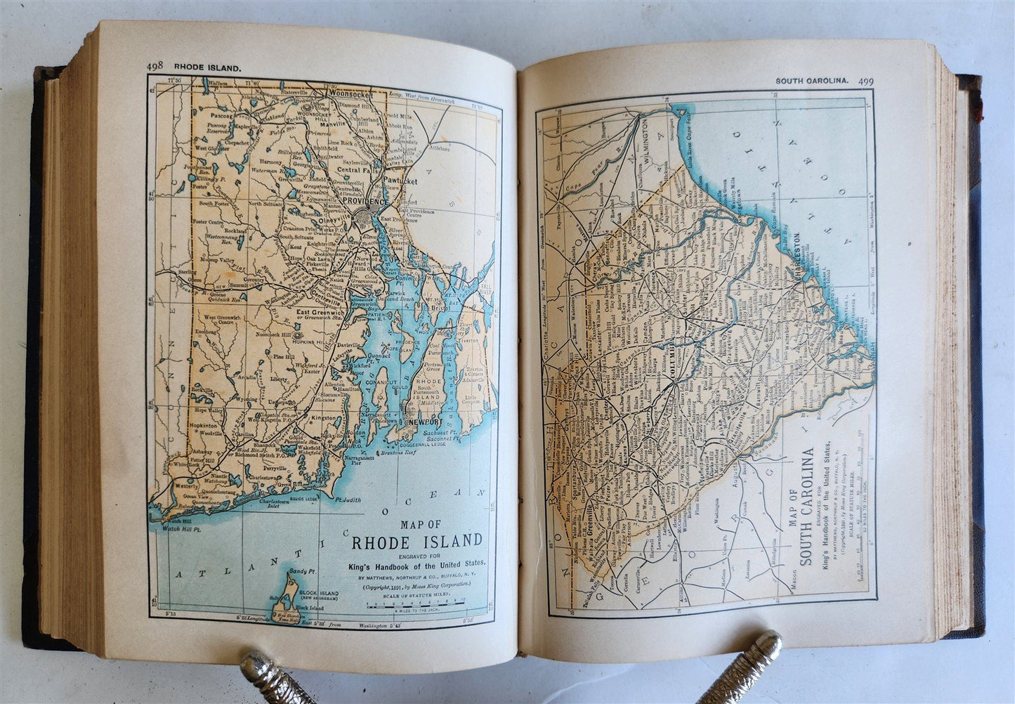 1891 KING'S HANDBOOK of UNITED STATES antique ILLUSTRATED AMERICANA