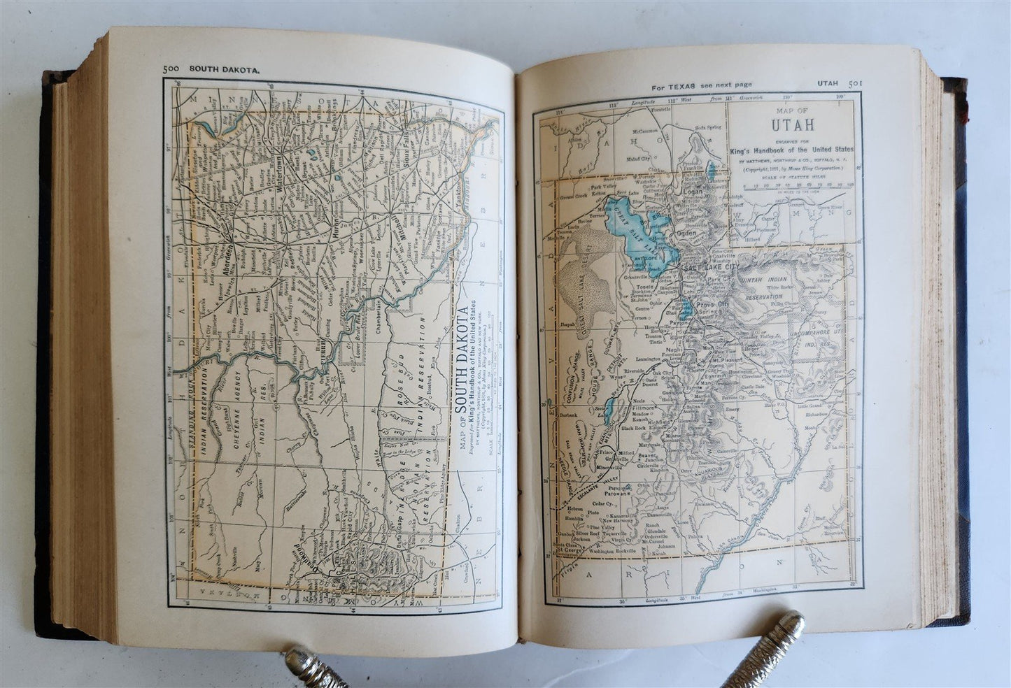 1891 KING'S HANDBOOK of UNITED STATES antique ILLUSTRATED AMERICANA