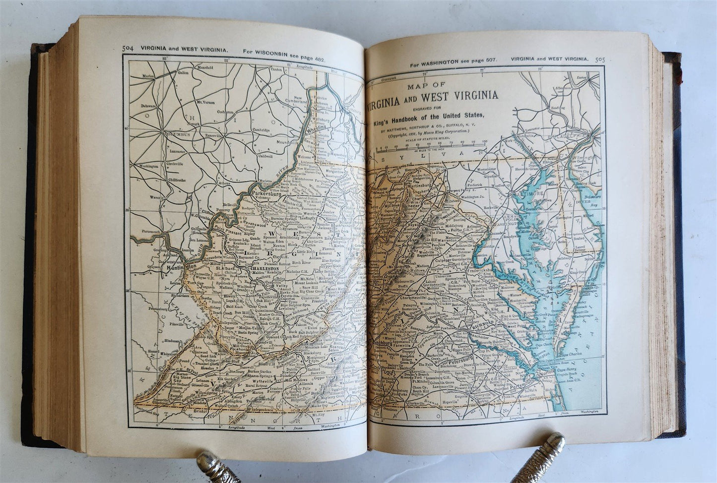 1891 KING'S HANDBOOK of UNITED STATES antique ILLUSTRATED AMERICANA