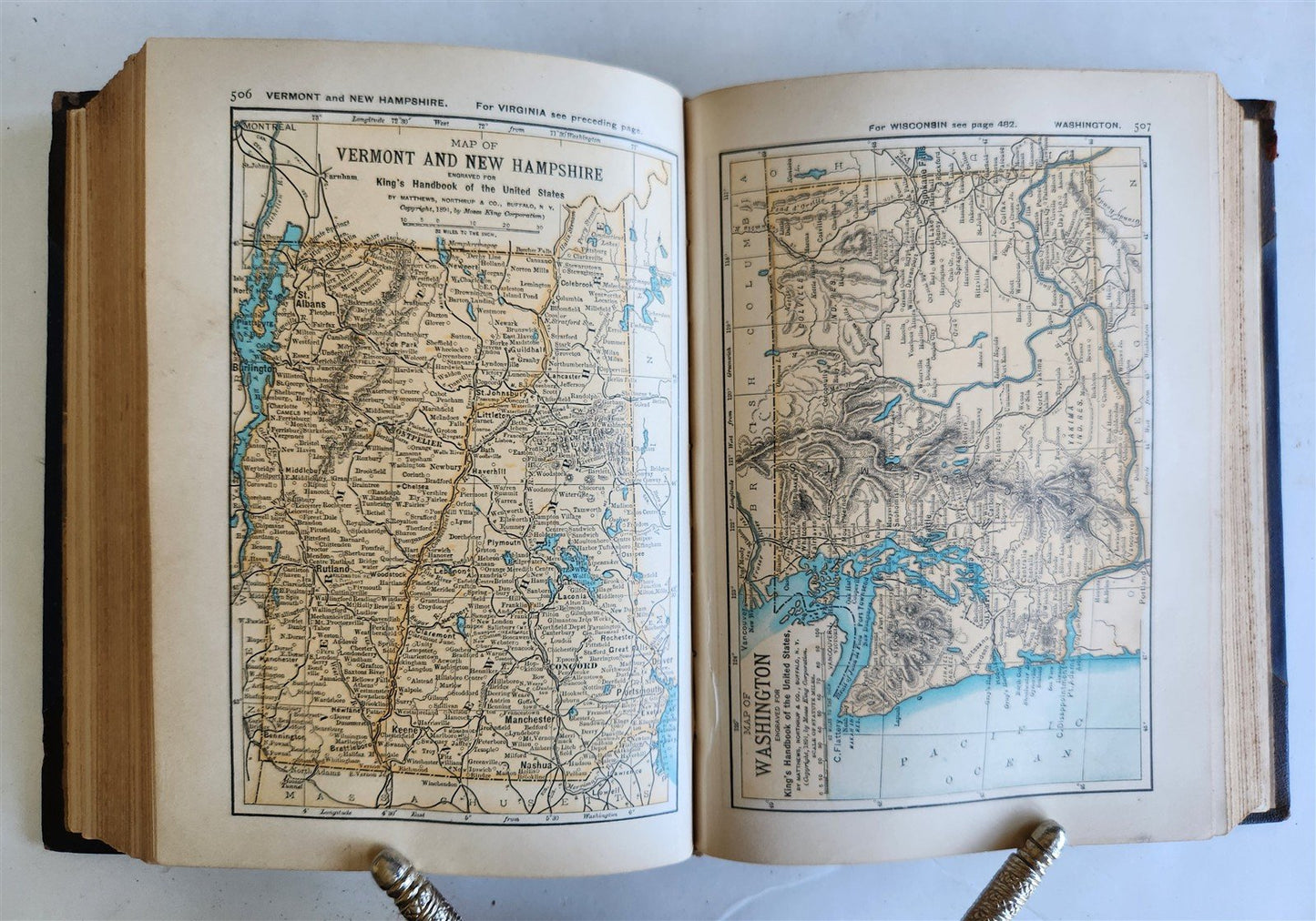 1891 KING'S HANDBOOK of UNITED STATES antique ILLUSTRATED AMERICANA