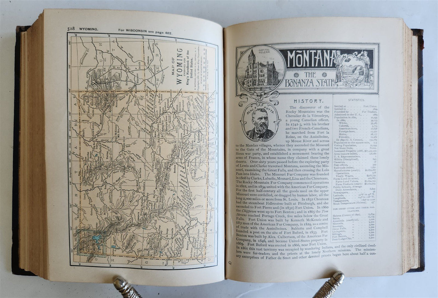 1891 KING'S HANDBOOK of UNITED STATES antique ILLUSTRATED AMERICANA