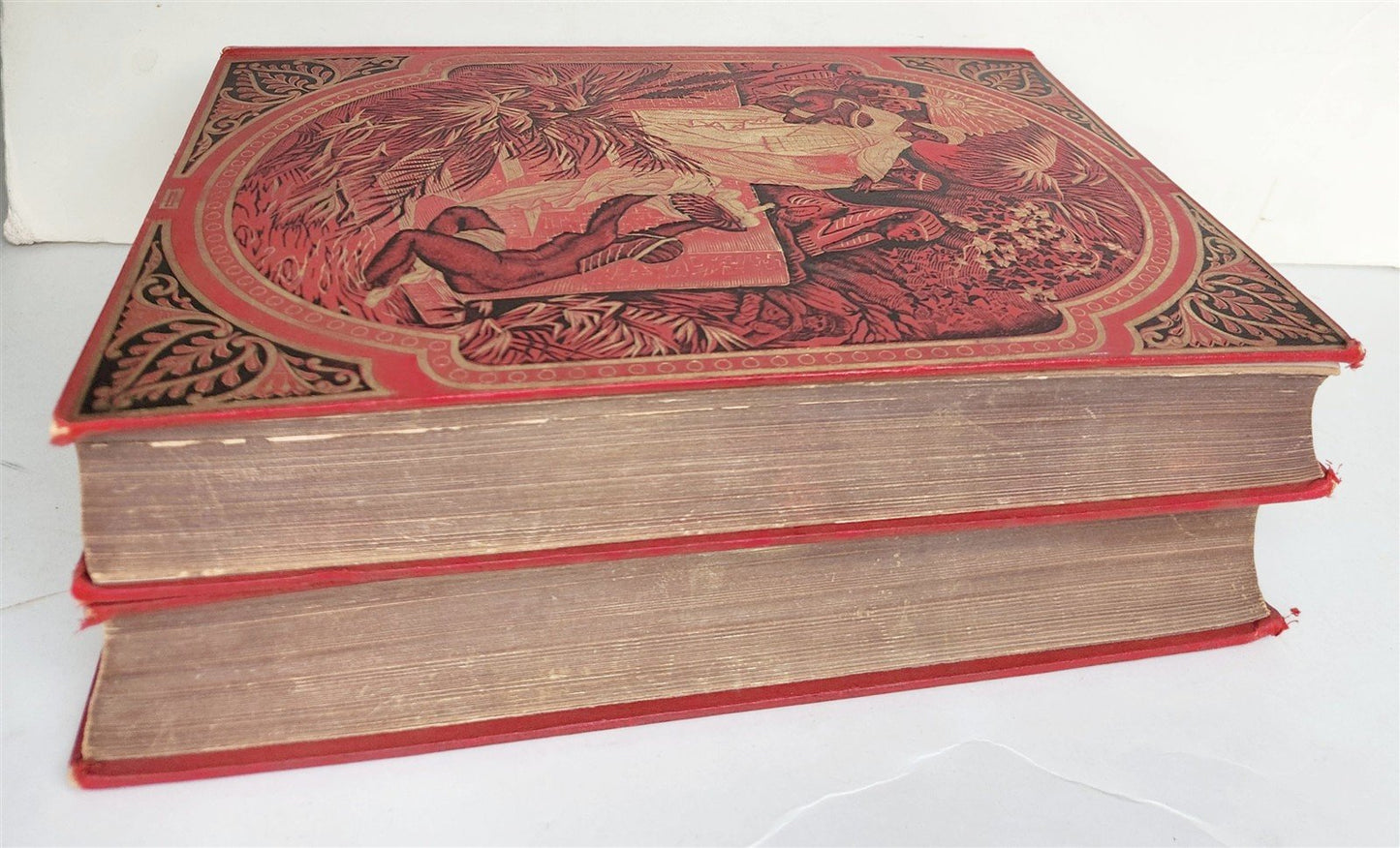 1931 BIBLE in ITALIAN ILLUSTRATED by GUSTAVE DORE antique 2 VOLS LA SACRA BIBBIA