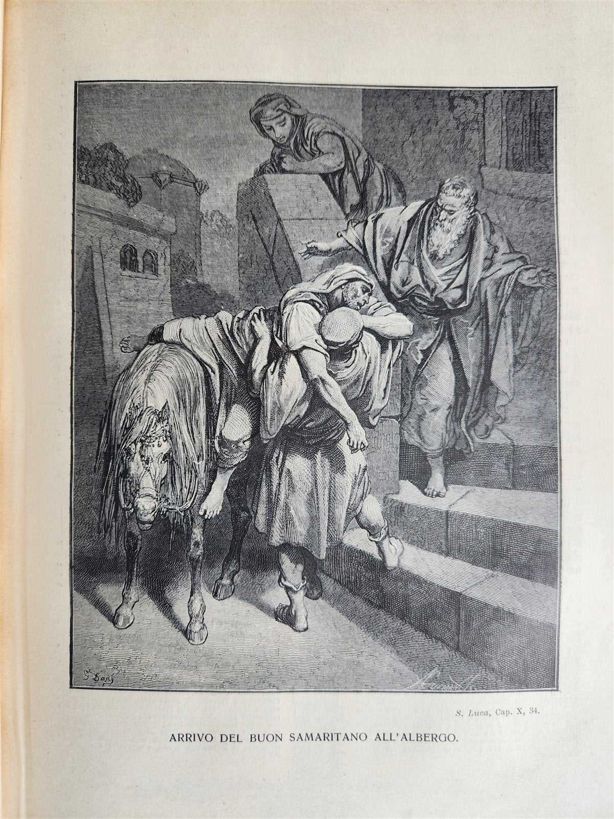 1931 BIBLE in ITALIAN ILLUSTRATED by GUSTAVE DORE antique 2 VOLS LA SACRA BIBBIA