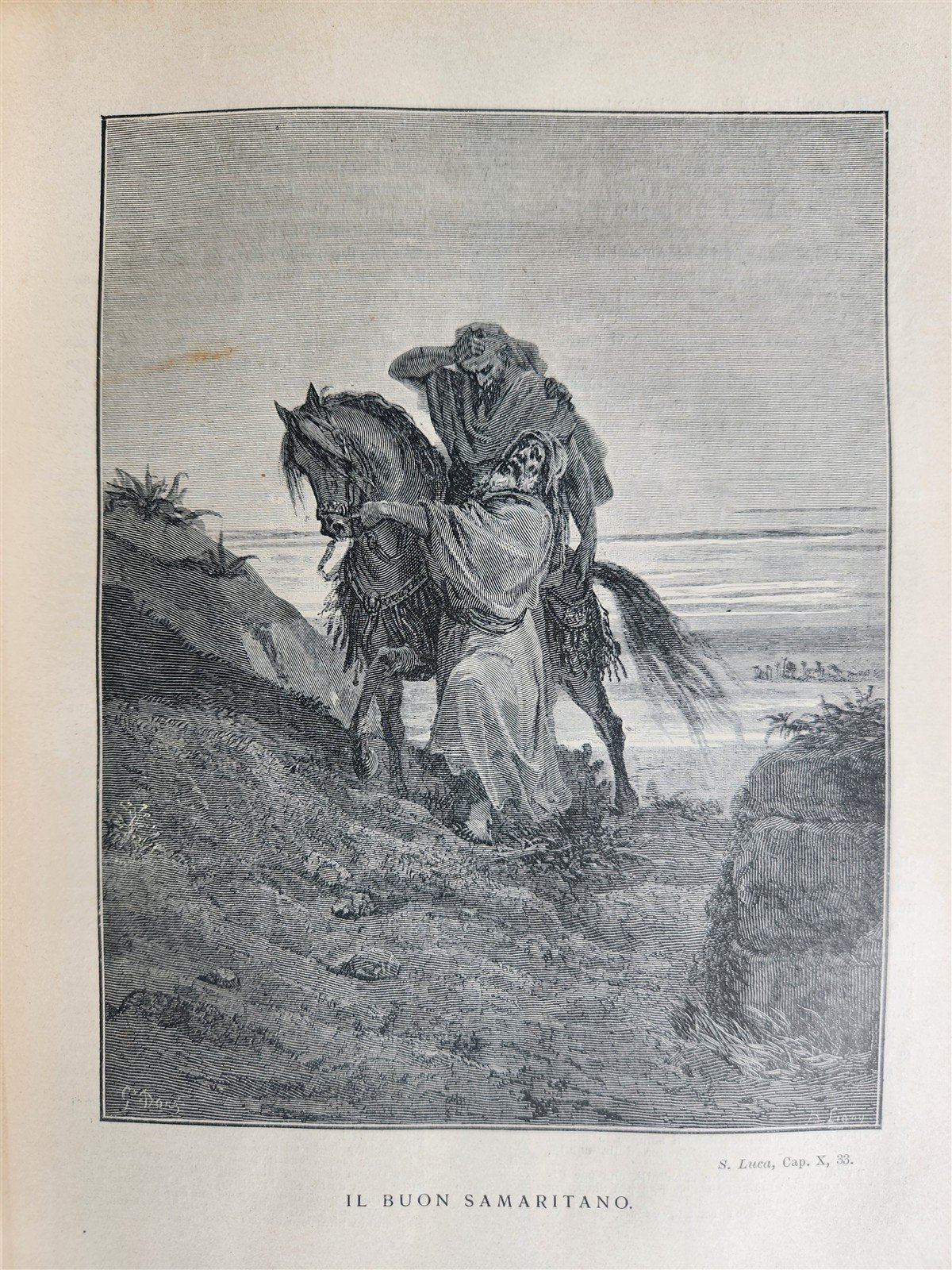 1931 BIBLE in ITALIAN ILLUSTRATED by GUSTAVE DORE antique 2 VOLS LA SACRA BIBBIA