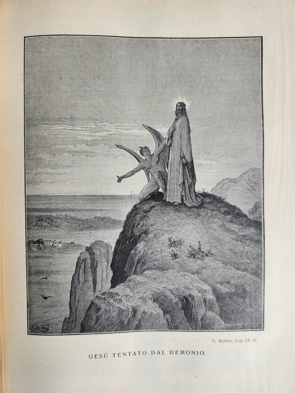 1931 BIBLE in ITALIAN ILLUSTRATED by GUSTAVE DORE antique 2 VOLS LA SACRA BIBBIA