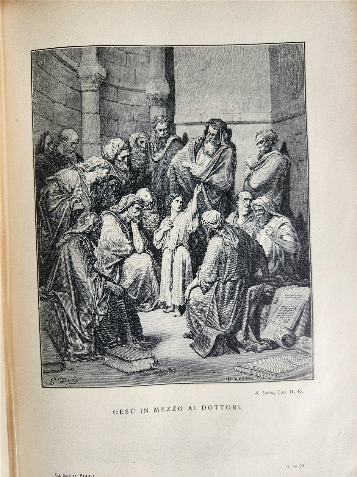 1931 BIBLE in ITALIAN ILLUSTRATED by GUSTAVE DORE antique 2 VOLS LA SACRA BIBBIA