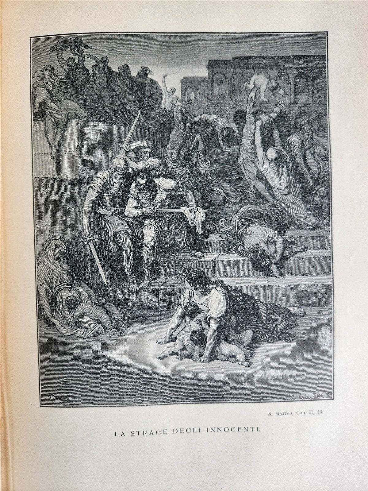 1931 BIBLE in ITALIAN ILLUSTRATED by GUSTAVE DORE antique 2 VOLS LA SACRA BIBBIA