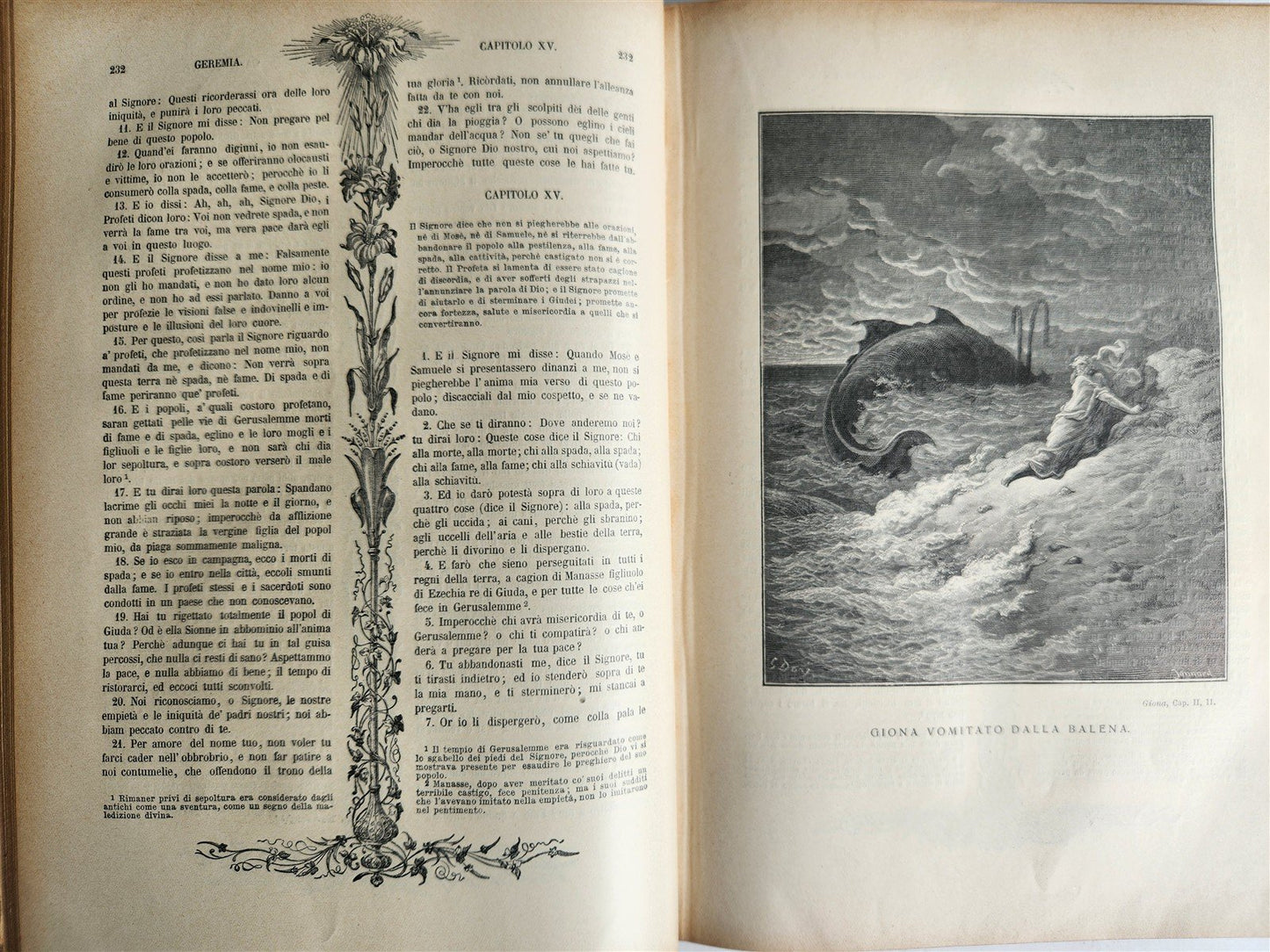 1931 BIBLE in ITALIAN ILLUSTRATED by GUSTAVE DORE antique 2 VOLS LA SACRA BIBBIA