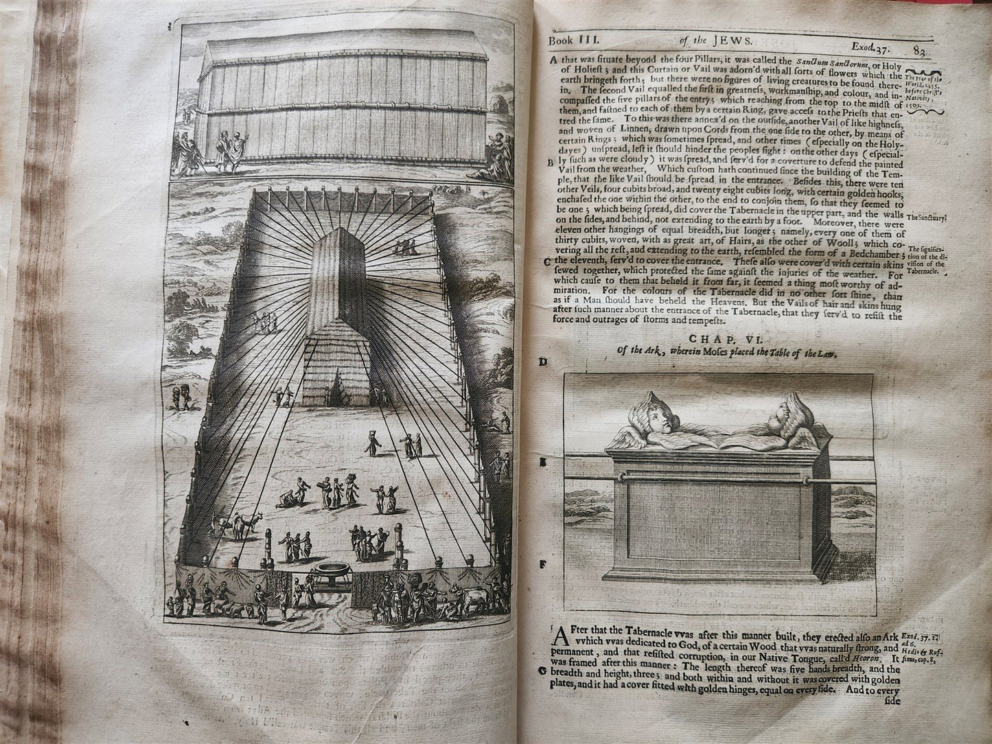 1676 WORKS of JOSEPHUS embassy of PHILO JUDAEUS to CALIGULA antique ILLUSTRATED