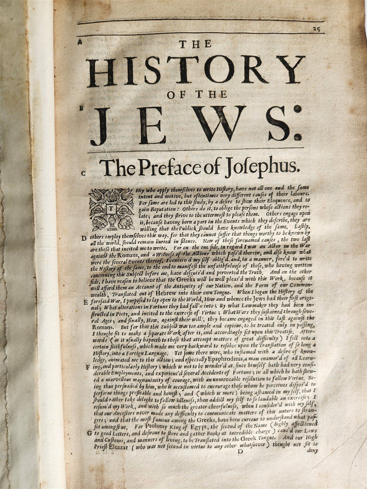 1676 WORKS of JOSEPHUS embassy of PHILO JUDAEUS to CALIGULA antique ILLUSTRATED