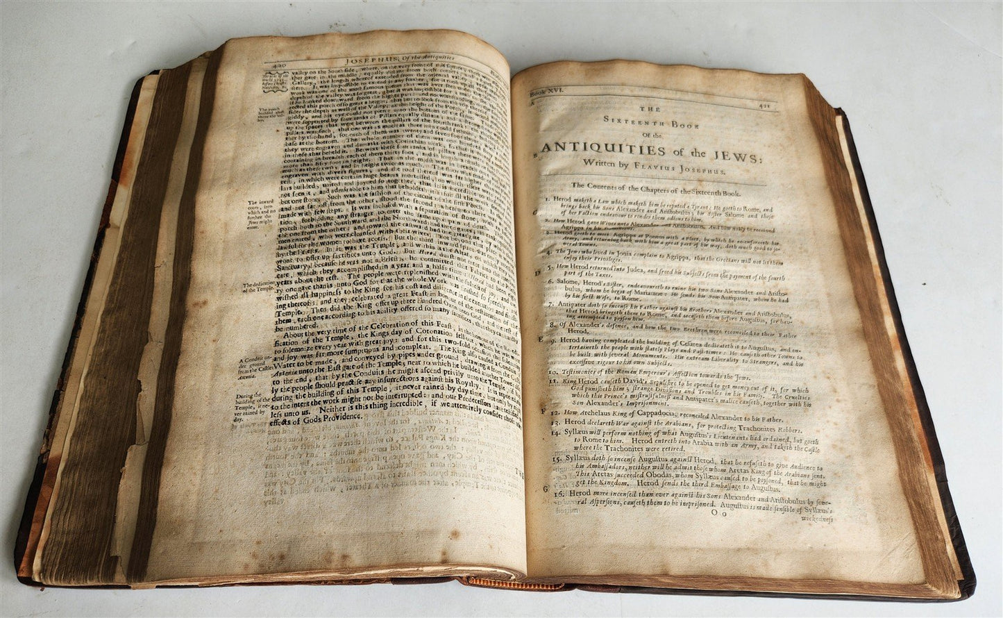 1676 WORKS of JOSEPHUS embassy of PHILO JUDAEUS to CALIGULA antique ILLUSTRATED