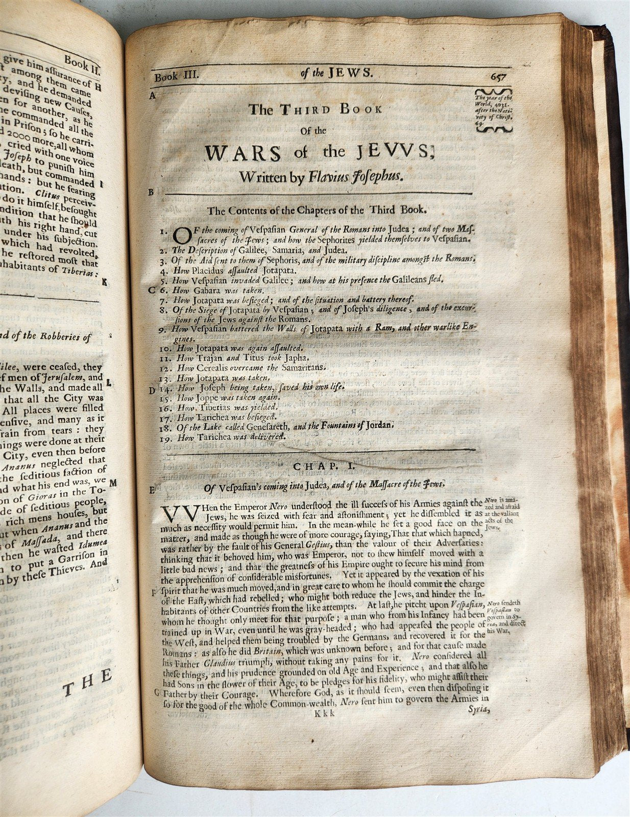 1676 WORKS of JOSEPHUS embassy of PHILO JUDAEUS to CALIGULA antique ILLUSTRATED