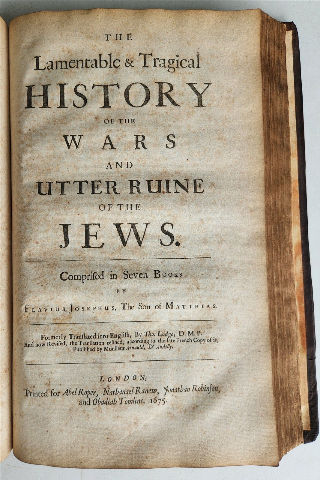 1676 WORKS of JOSEPHUS embassy of PHILO JUDAEUS to CALIGULA antique ILLUSTRATED
