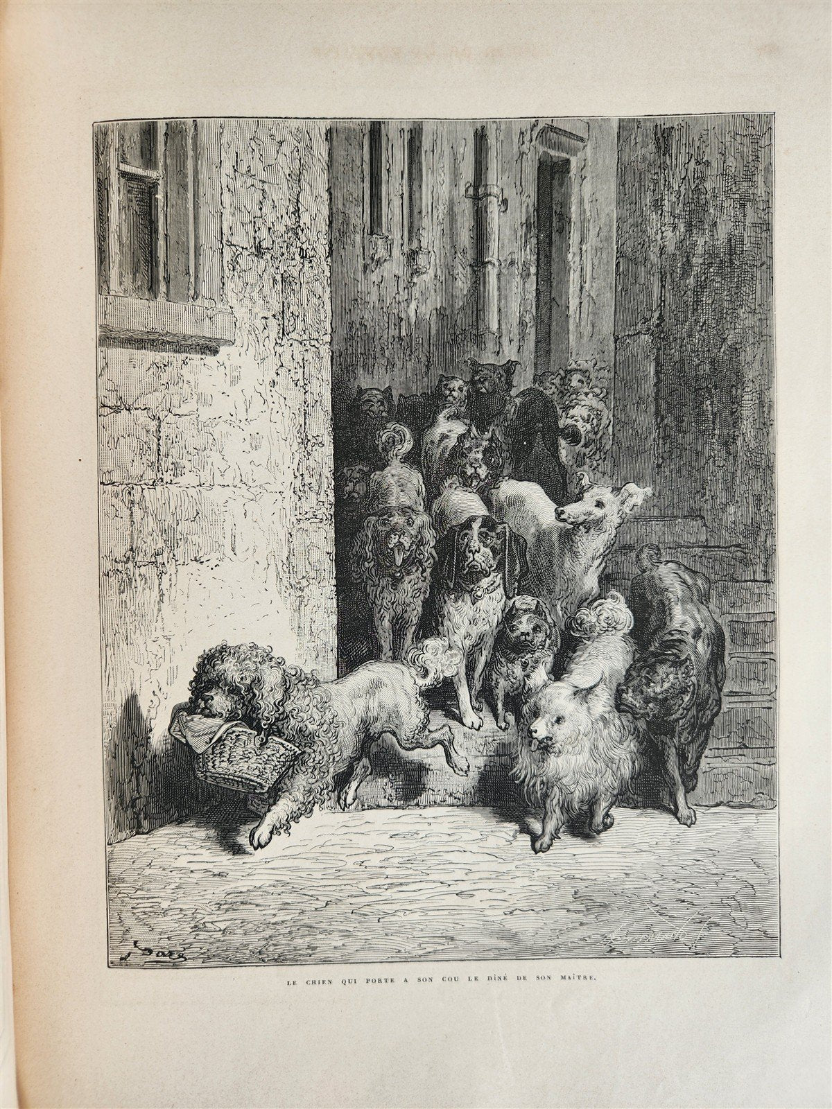 1868 FABLES by JEAN de LA FONTAINE illustrated by GUSTAVE DORE antique FOLIO