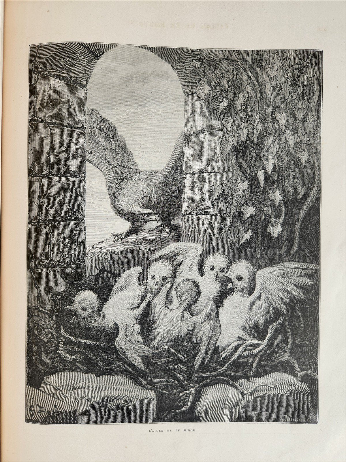 1868 FABLES by JEAN de LA FONTAINE illustrated by GUSTAVE DORE antique FOLIO