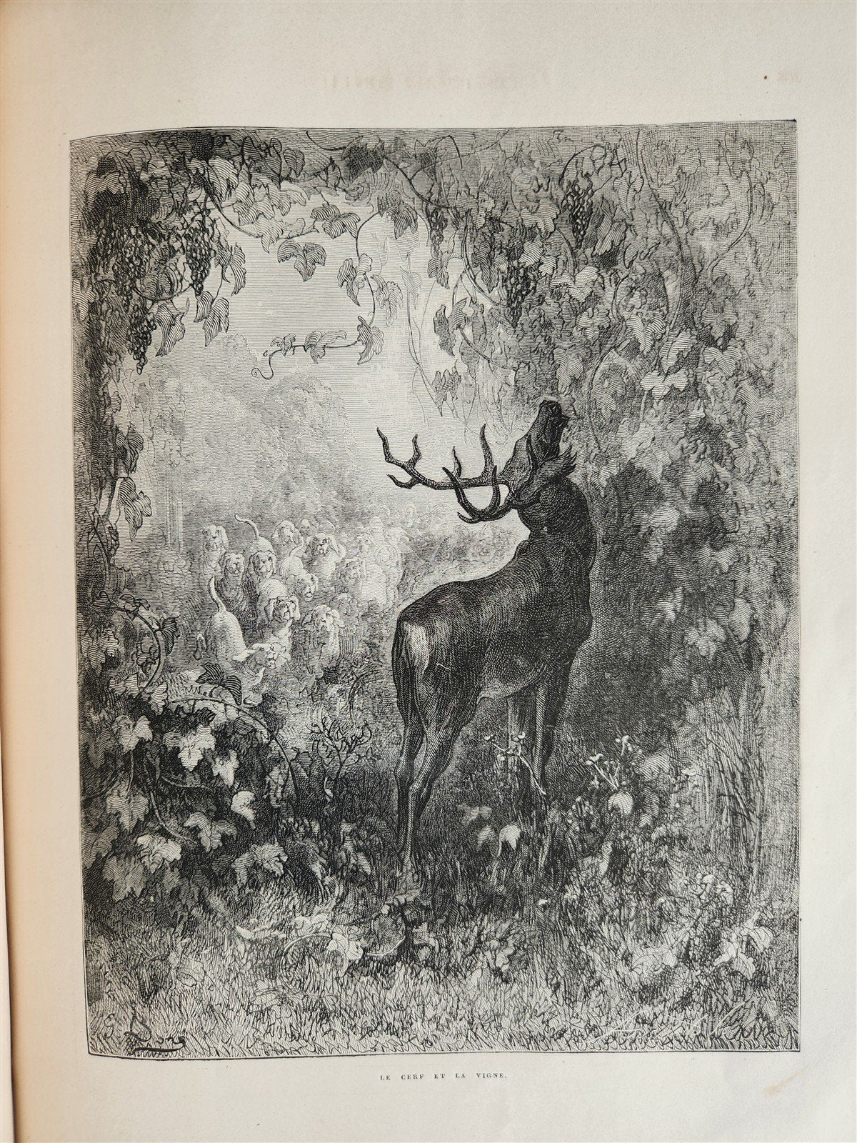 1868 FABLES by JEAN de LA FONTAINE illustrated by GUSTAVE DORE antique FOLIO