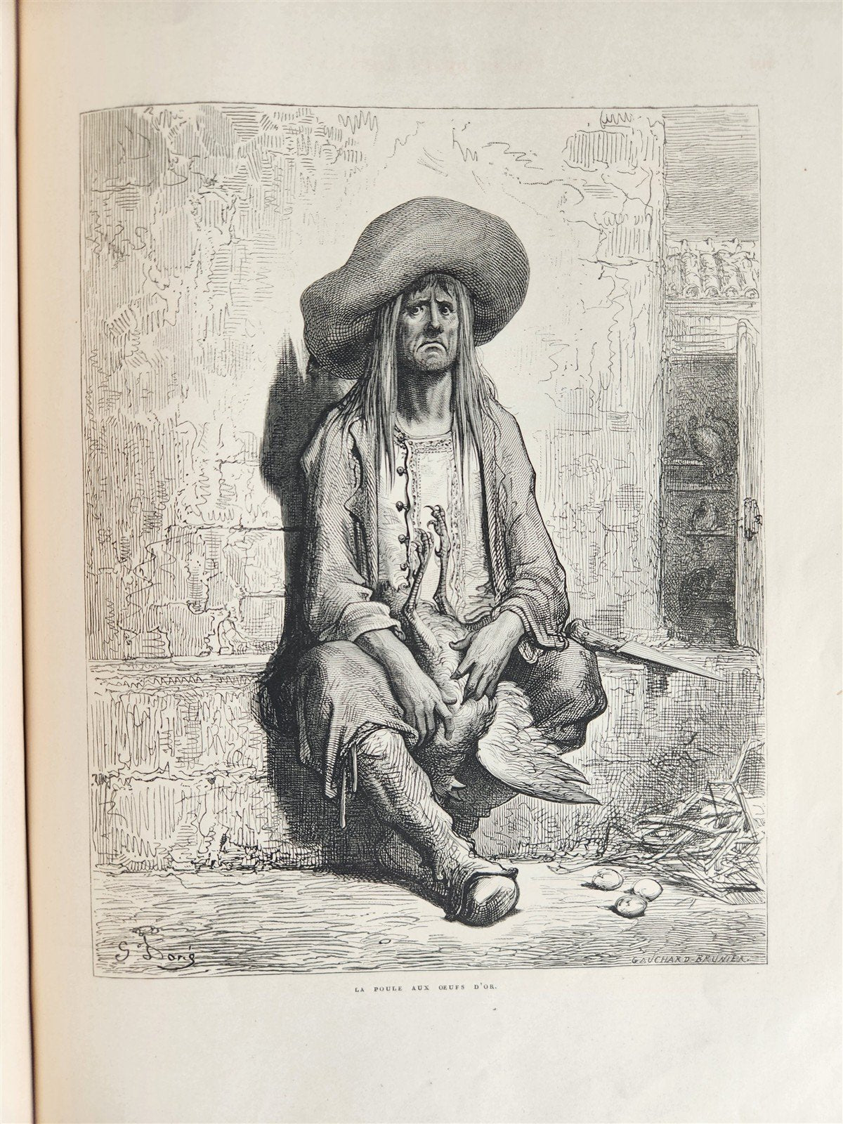 1868 FABLES by JEAN de LA FONTAINE illustrated by GUSTAVE DORE antique FOLIO