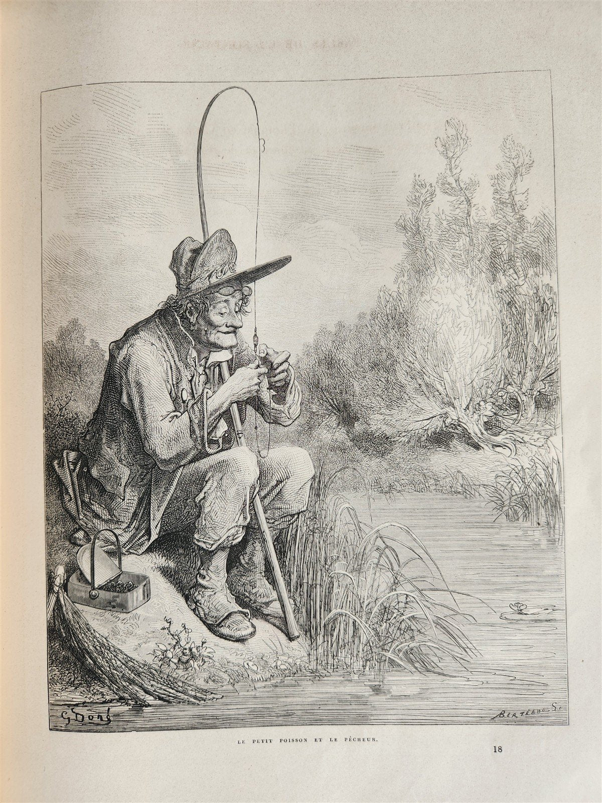 1868 FABLES by JEAN de LA FONTAINE illustrated by GUSTAVE DORE antique FOLIO
