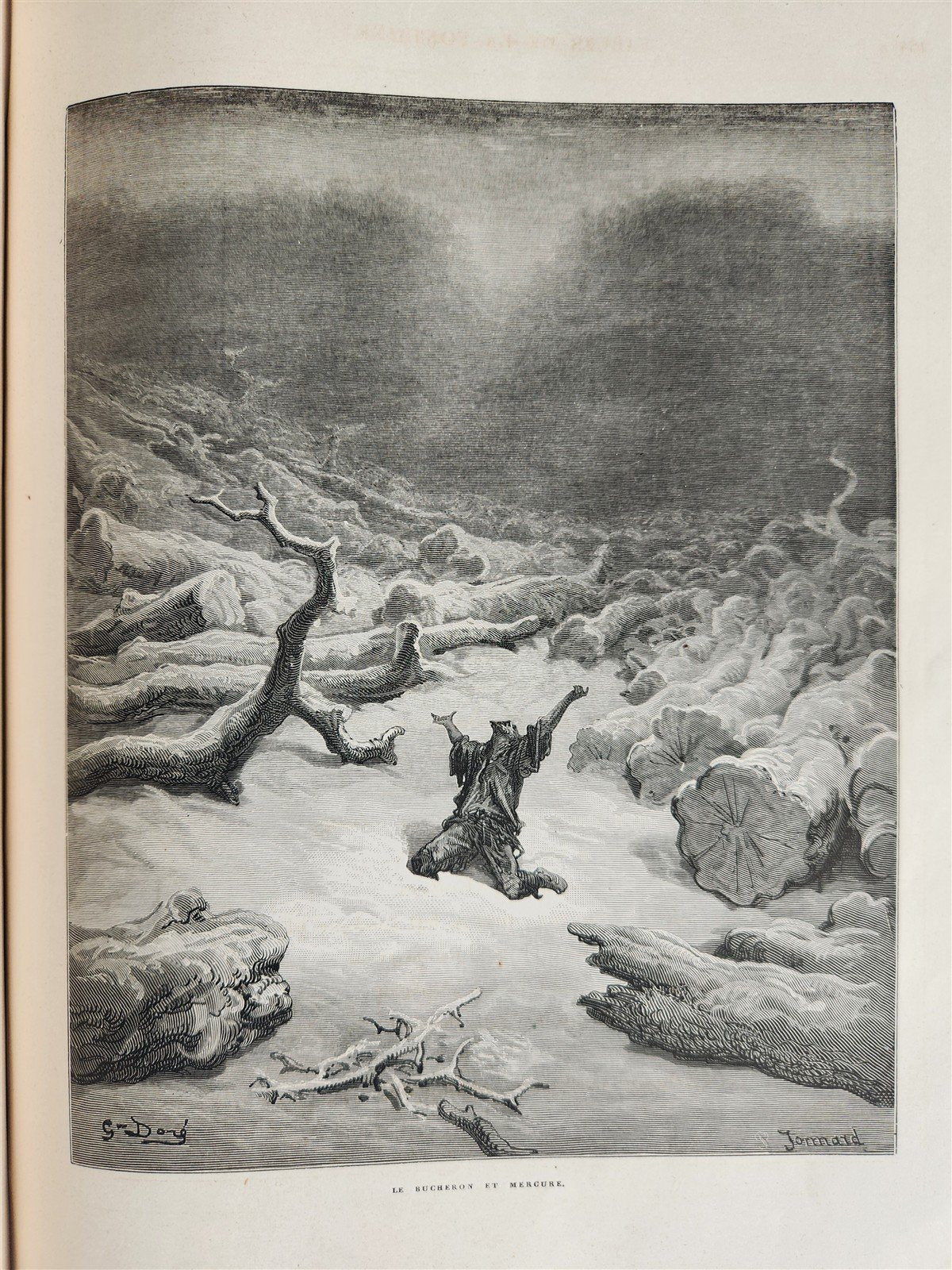 1868 FABLES by JEAN de LA FONTAINE illustrated by GUSTAVE DORE antique FOLIO