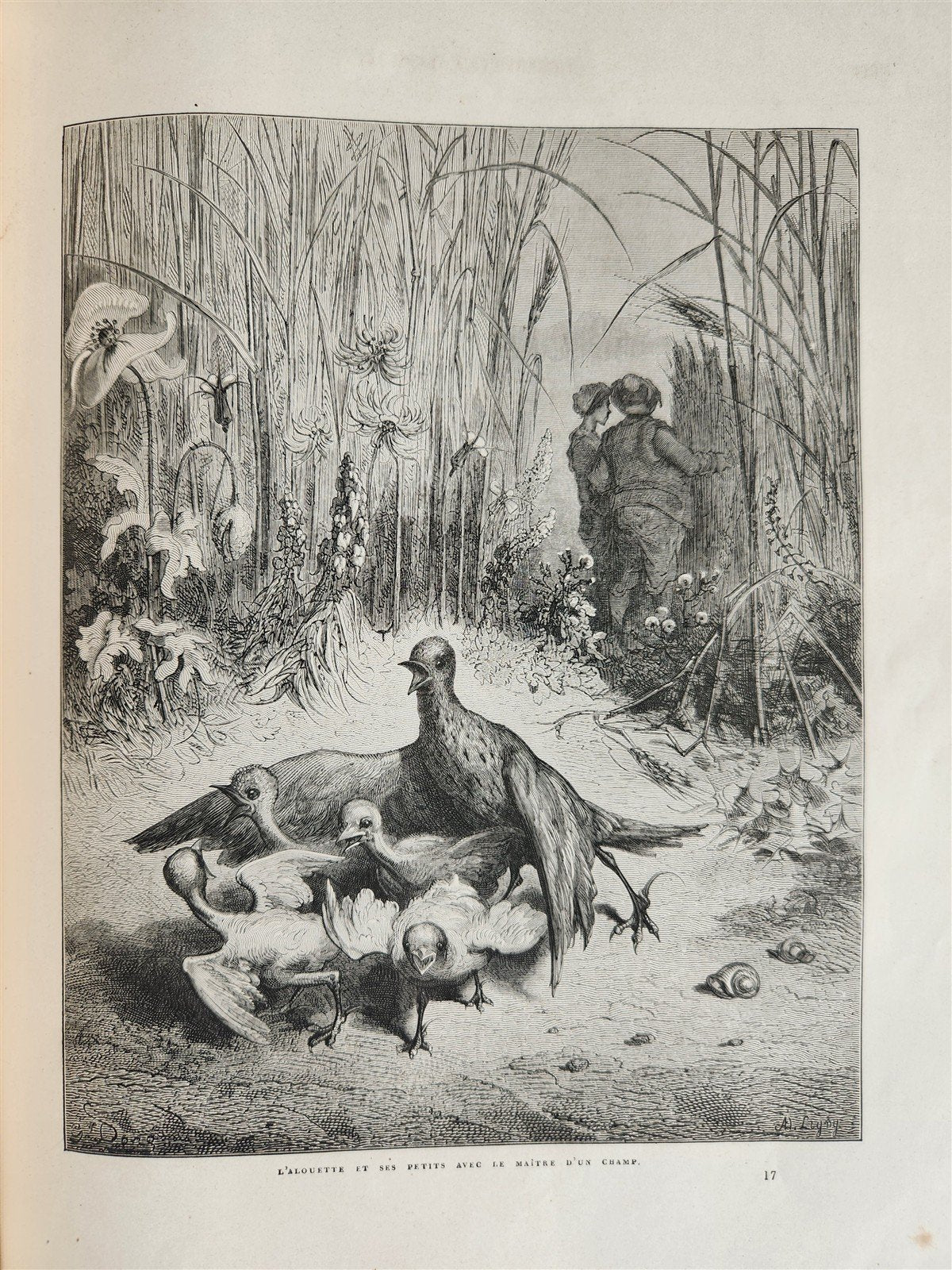 1868 FABLES by JEAN de LA FONTAINE illustrated by GUSTAVE DORE antique FOLIO