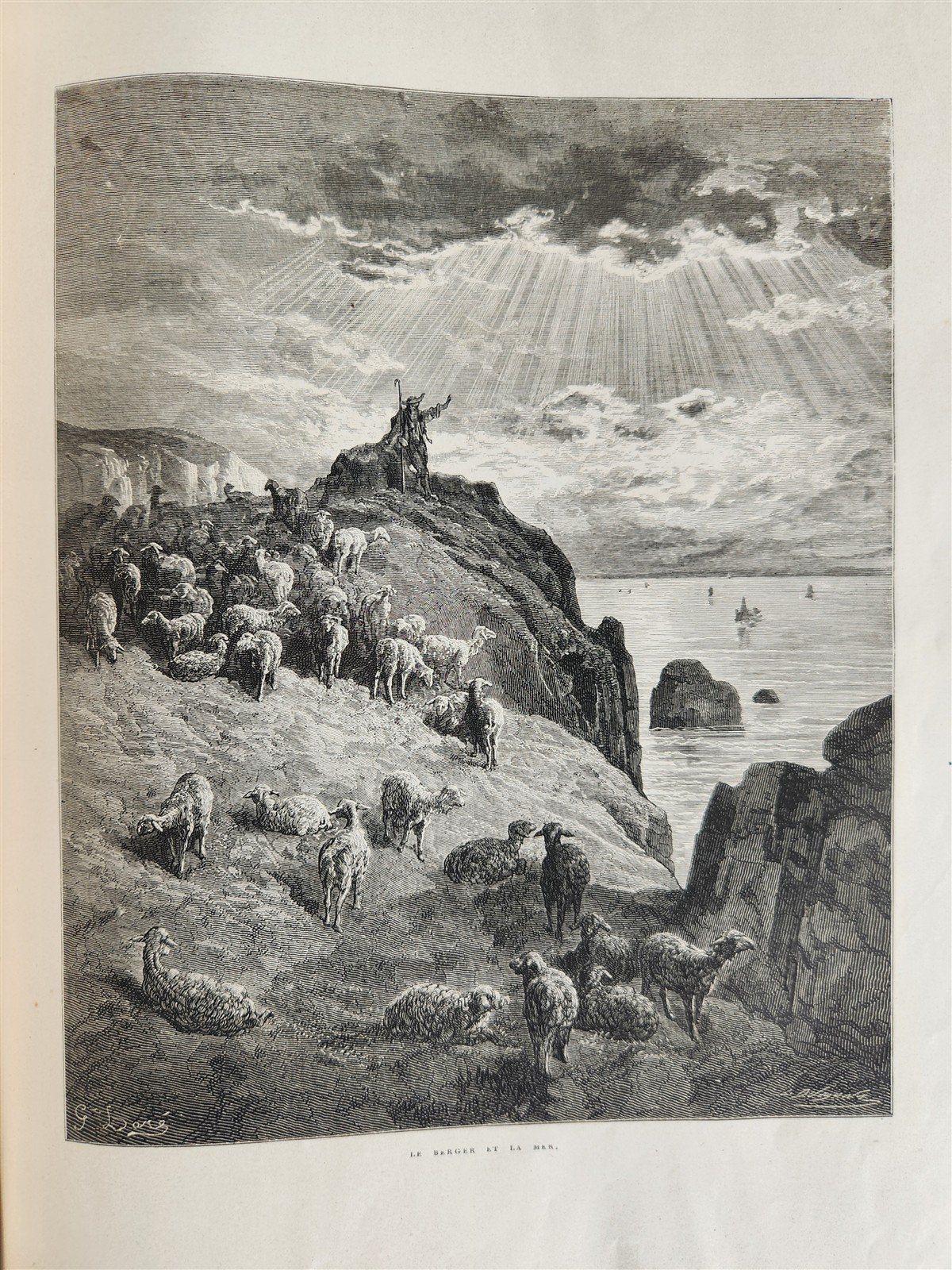1868 FABLES by JEAN de LA FONTAINE illustrated by GUSTAVE DORE antique FOLIO
