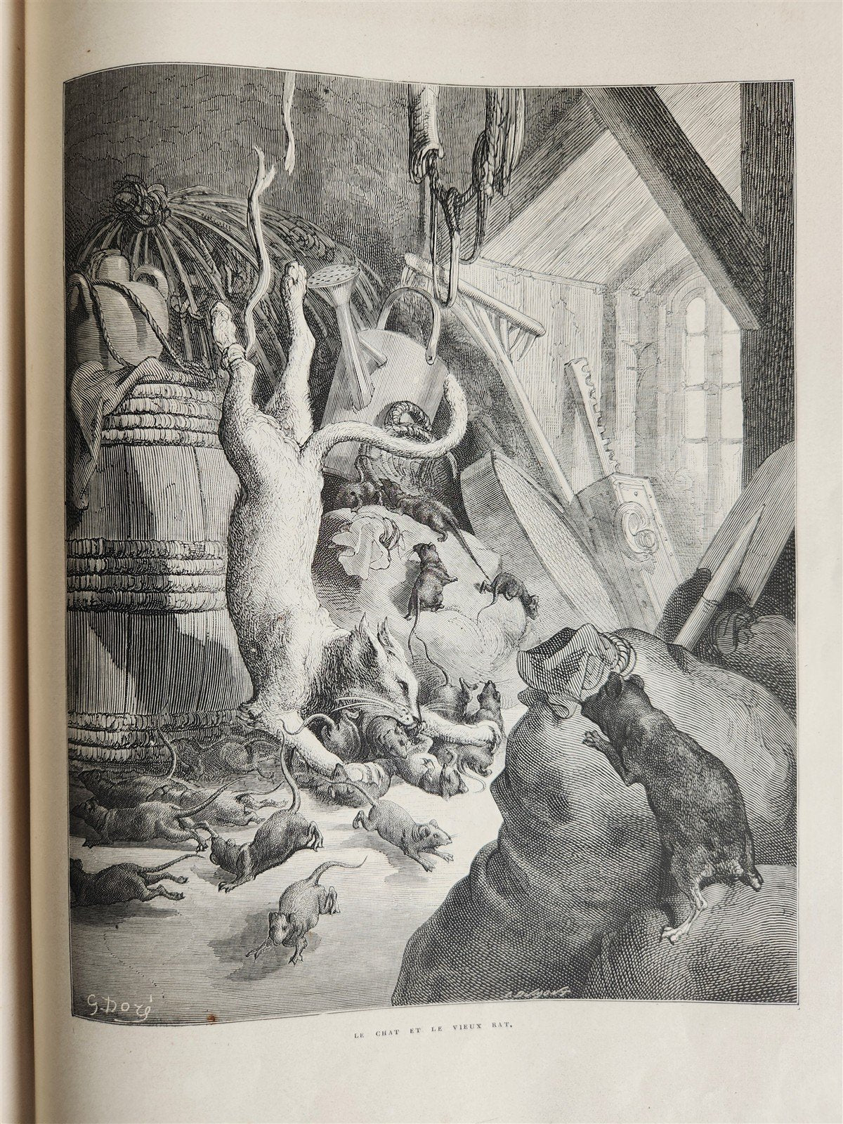 1868 FABLES by JEAN de LA FONTAINE illustrated by GUSTAVE DORE antique FOLIO
