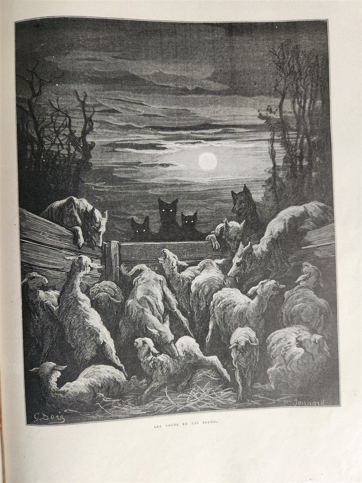 1868 FABLES by JEAN de LA FONTAINE illustrated by GUSTAVE DORE antique FOLIO