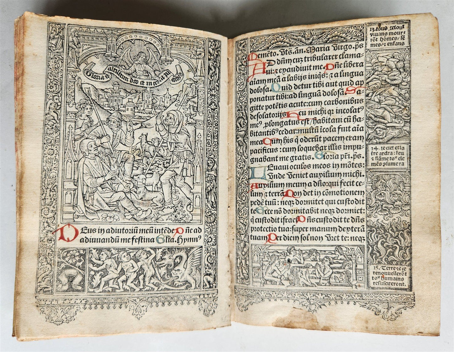 1504 POST-INCUNABULA BOOK of HOURS by Thielman Kerver fully illustrated antique