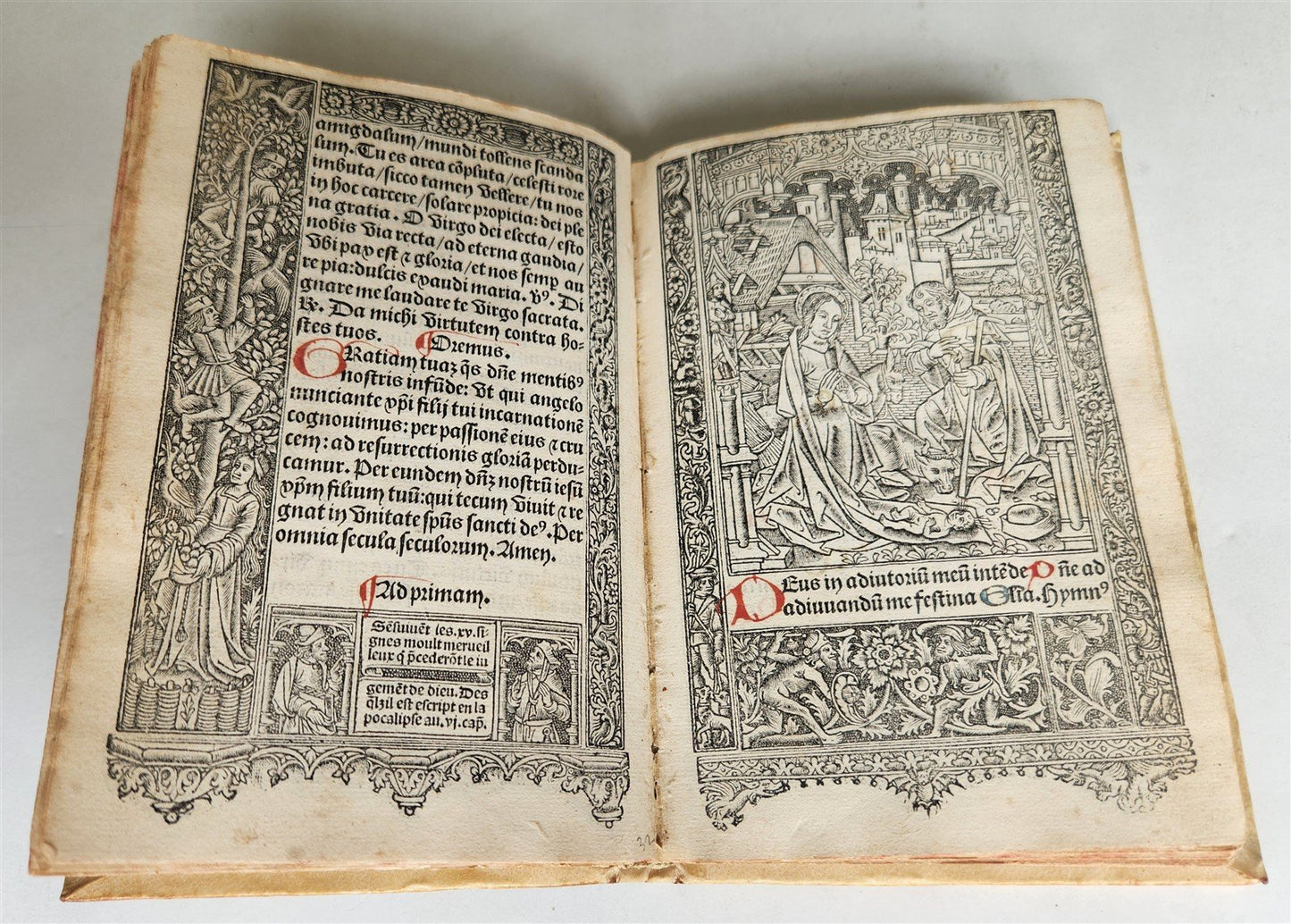 1504 POST-INCUNABULA BOOK of HOURS by Thielman Kerver fully illustrated antique