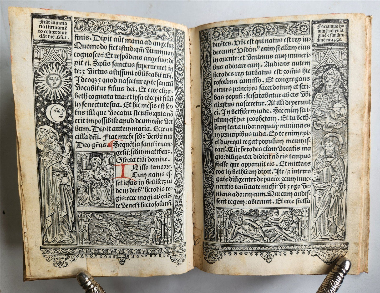 1504 POST-INCUNABULA BOOK of HOURS by Thielman Kerver fully illustrated antique