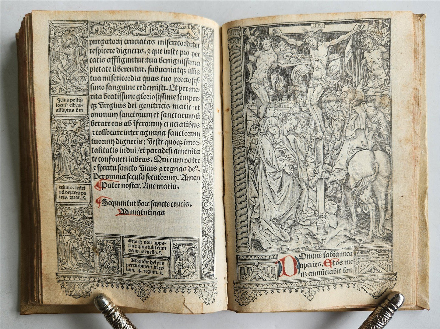 1504 POST-INCUNABULA BOOK of HOURS by Thielman Kerver fully illustrated antique