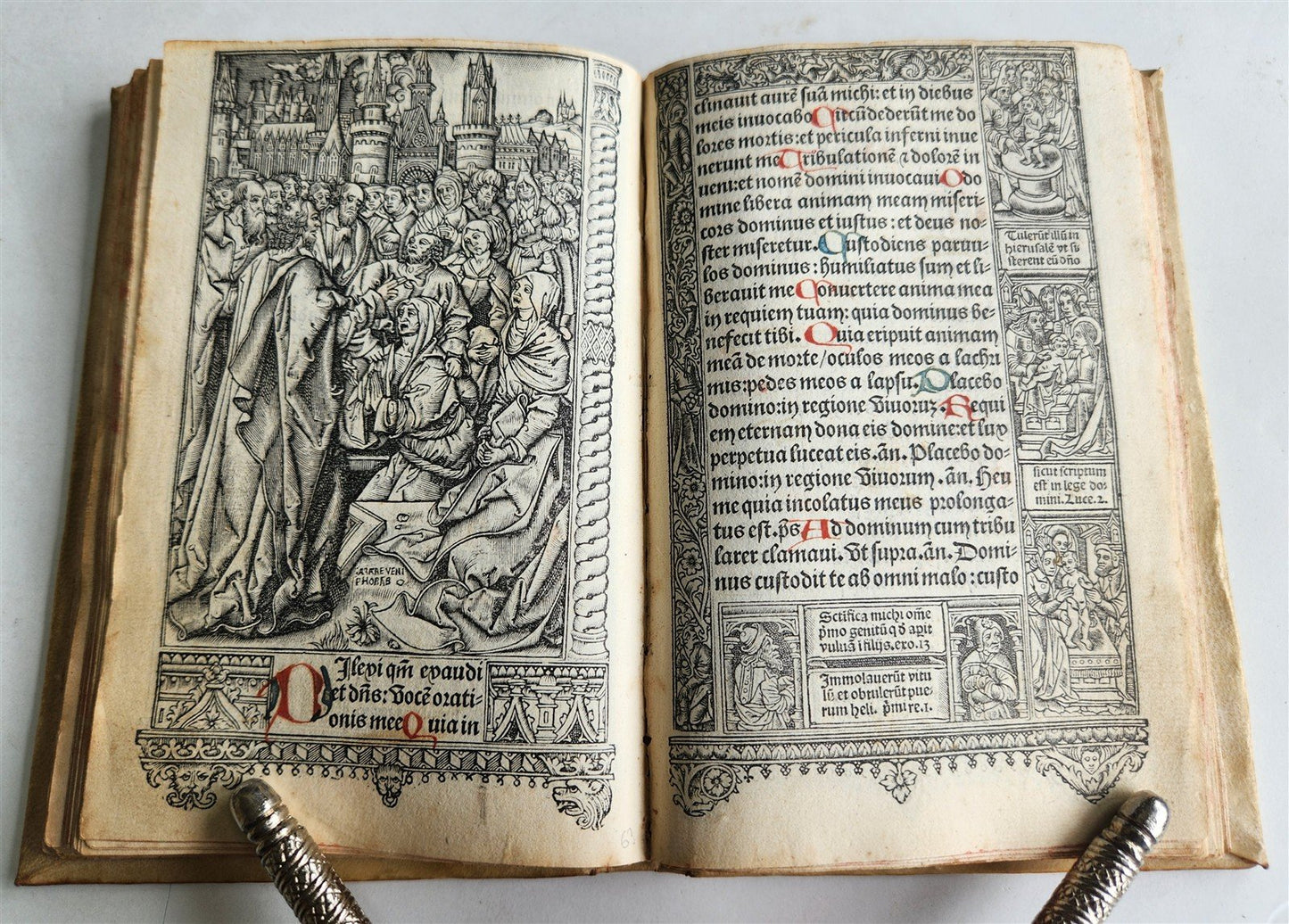 1504 POST-INCUNABULA BOOK of HOURS by Thielman Kerver fully illustrated antique