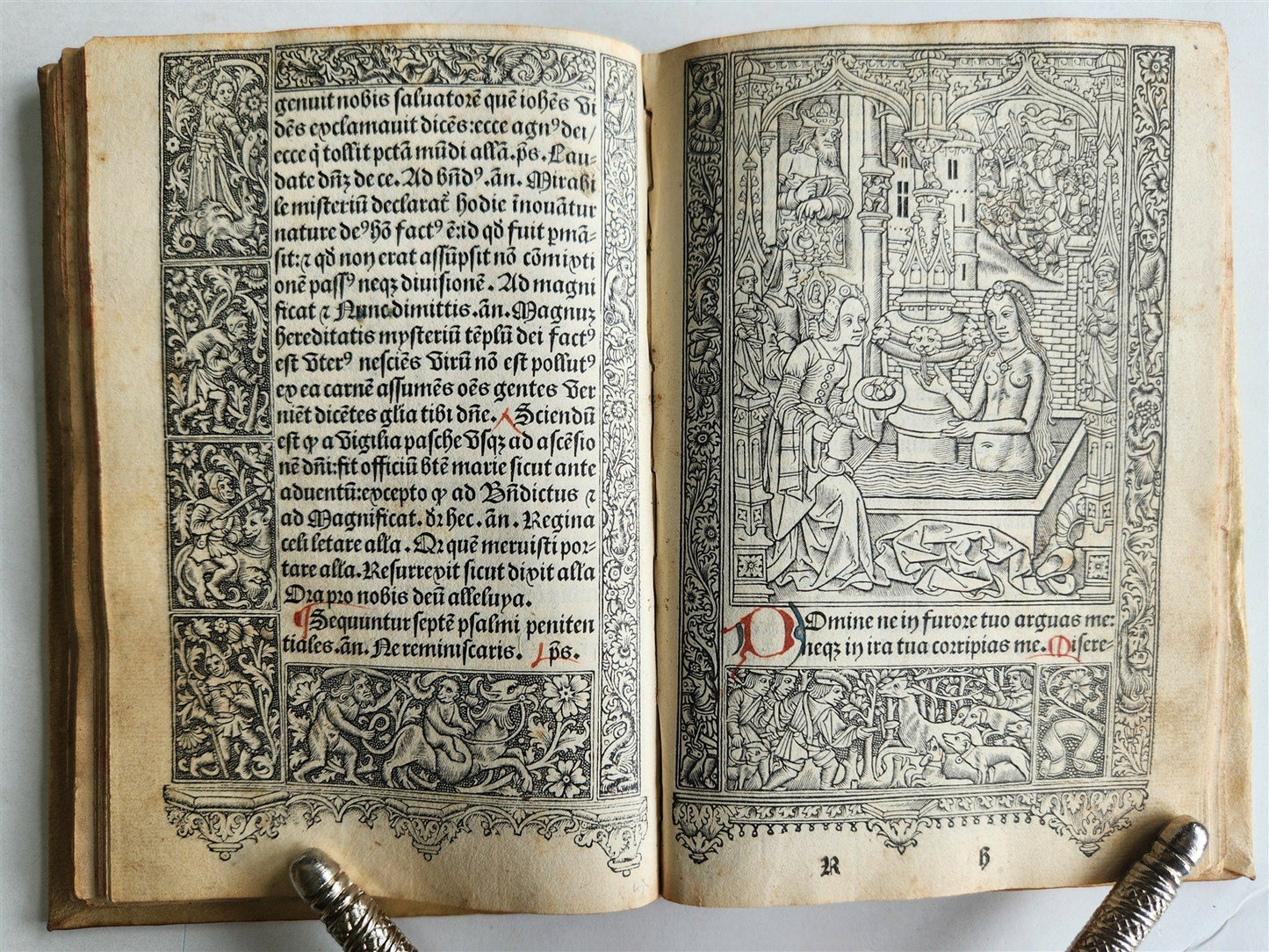 1504 POST-INCUNABULA BOOK of HOURS by Thielman Kerver fully illustrated antique