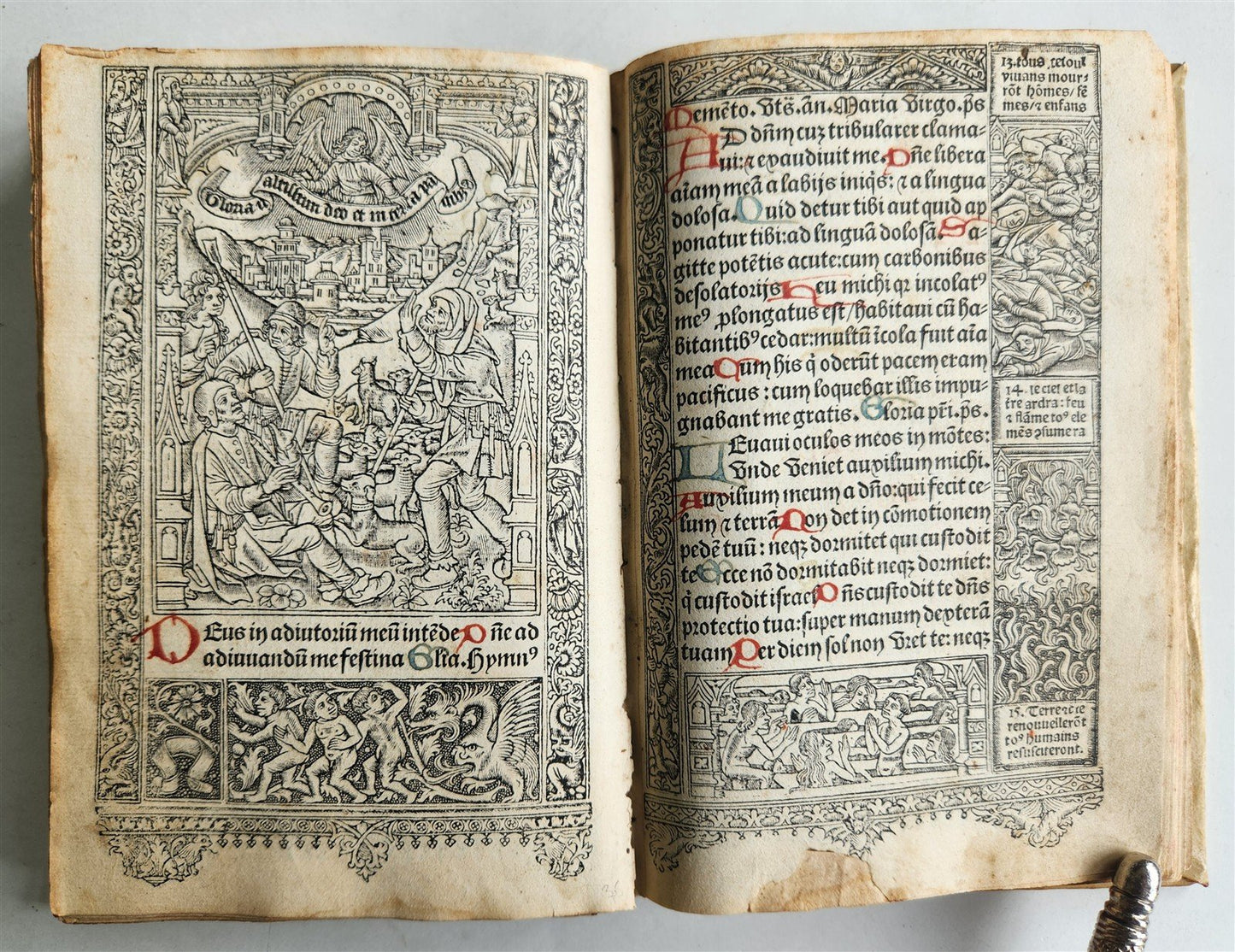 1504 POST-INCUNABULA BOOK of HOURS by Thielman Kerver fully illustrated antique