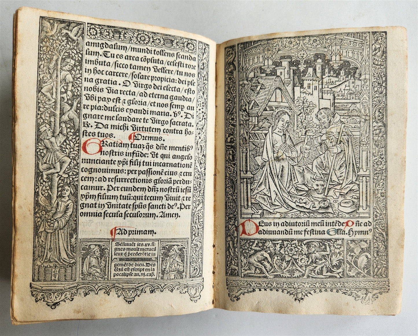1504 POST-INCUNABULA BOOK of HOURS by Thielman Kerver fully illustrated antique