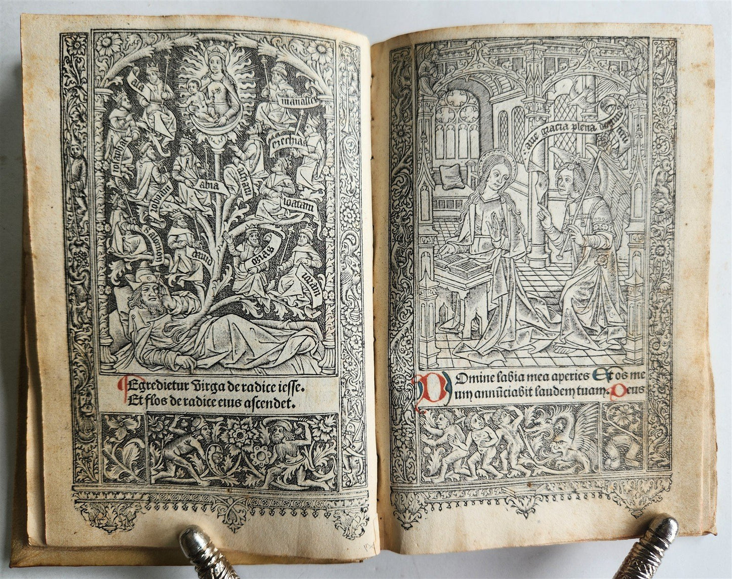 1504 POST-INCUNABULA BOOK of HOURS by Thielman Kerver fully illustrated antique