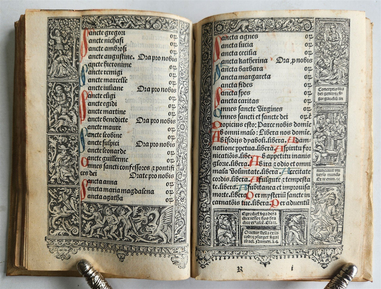 1504 POST-INCUNABULA BOOK of HOURS by Thielman Kerver fully illustrated antique