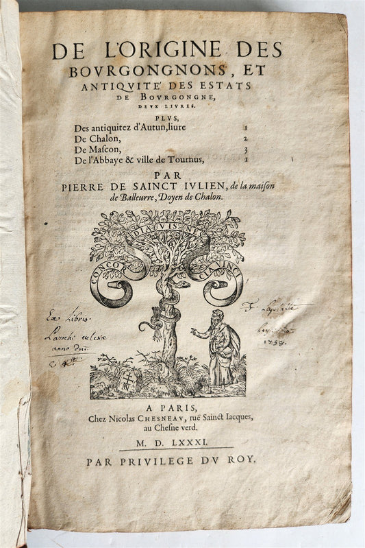 1581 HISTORY of FRANCE ILLUSTRATED w/ 6 FOLDING MAPS antique FOLIO rare FRENCH