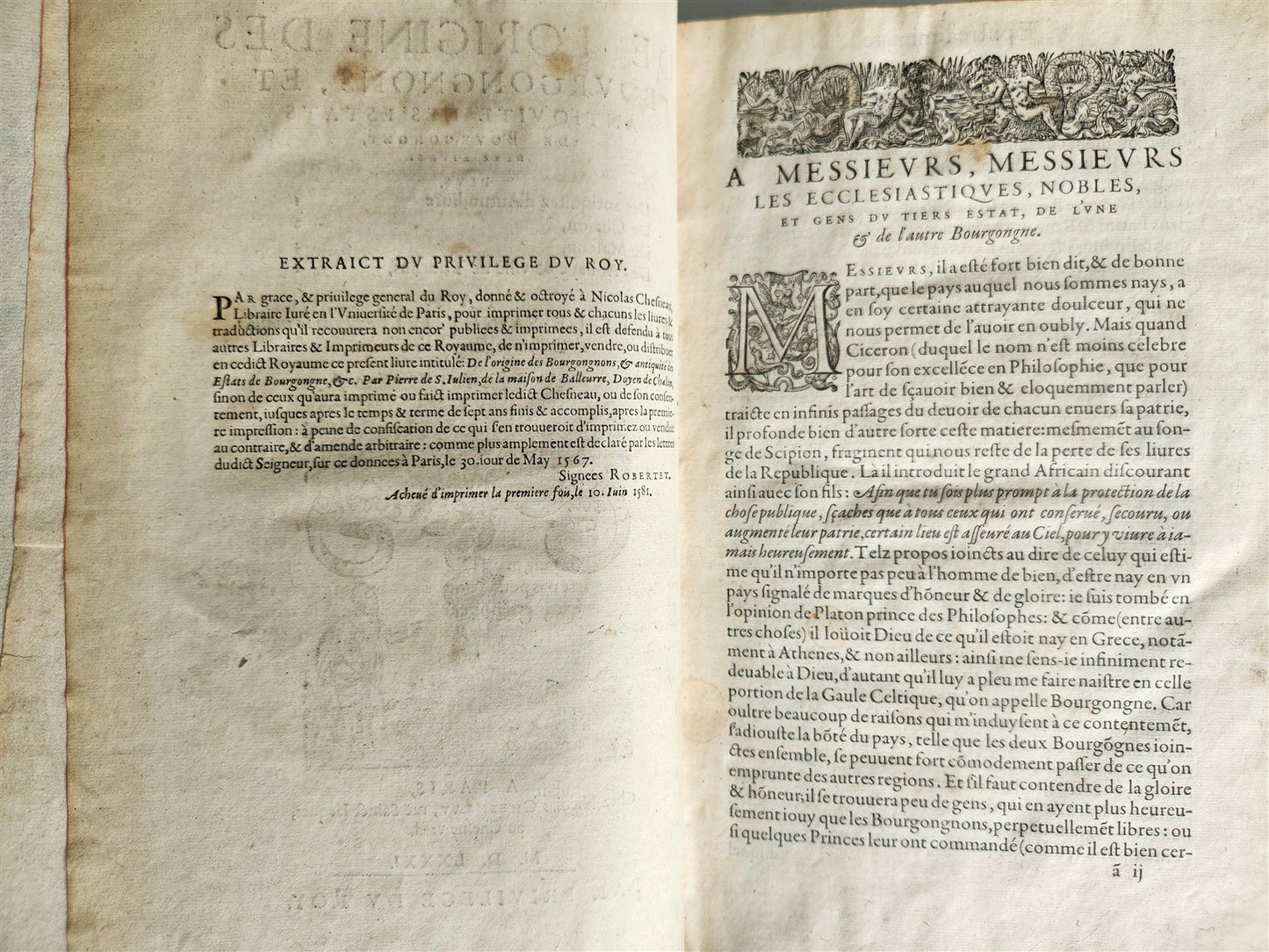 1581 HISTORY of FRANCE ILLUSTRATED w/ 6 FOLDING MAPS antique FOLIO rare FRENCH