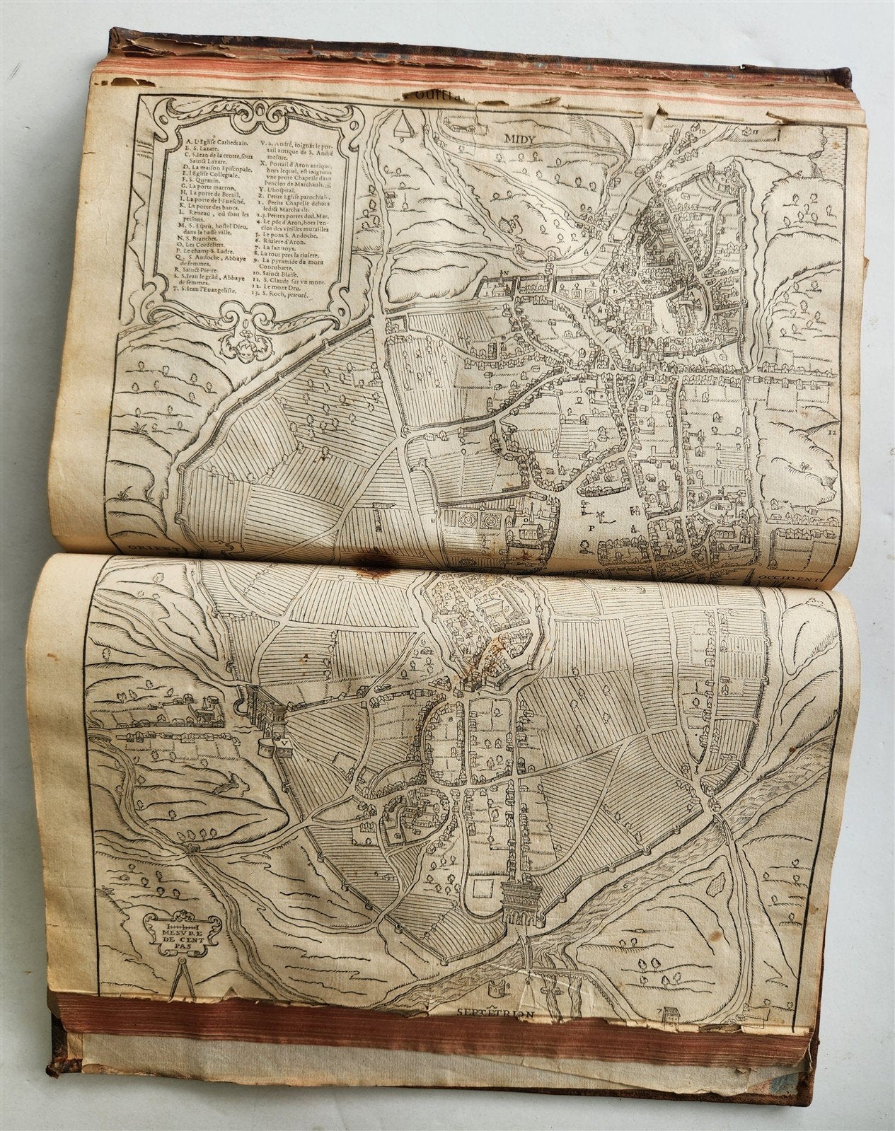1581 HISTORY of FRANCE ILLUSTRATED w/ 6 FOLDING MAPS antique FOLIO rare FRENCH