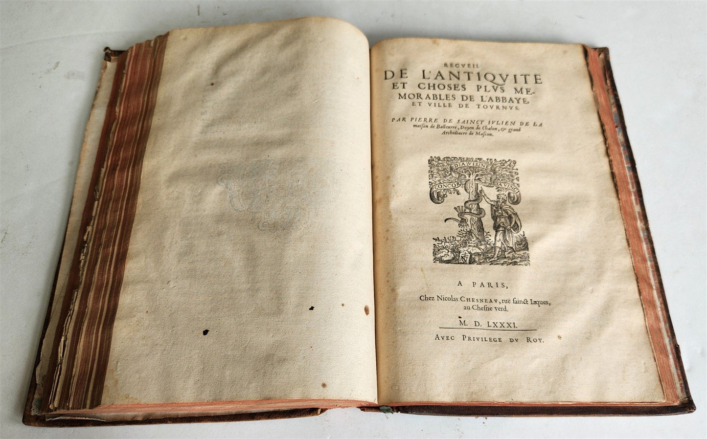 1581 HISTORY of FRANCE ILLUSTRATED w/ 6 FOLDING MAPS antique FOLIO rare FRENCH
