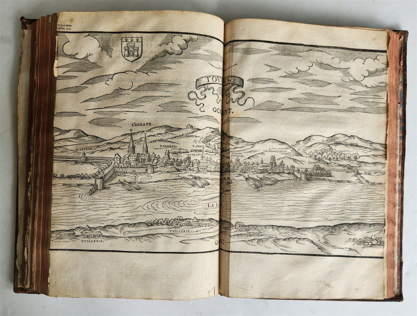 1581 HISTORY of FRANCE ILLUSTRATED w/ 6 FOLDING MAPS antique FOLIO rare FRENCH