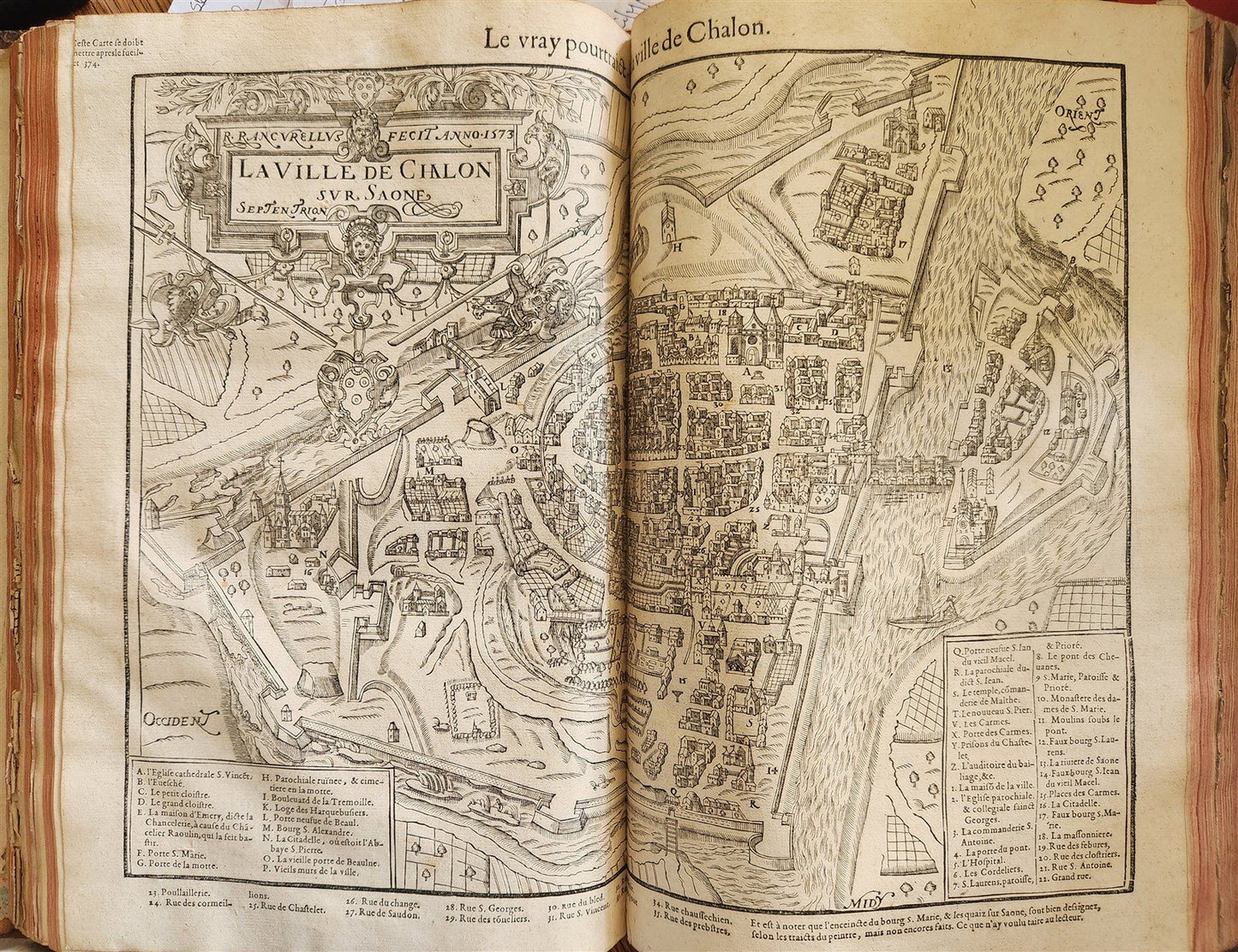 1581 HISTORY of FRANCE ILLUSTRATED w/ 6 FOLDING MAPS antique FOLIO rare FRENCH