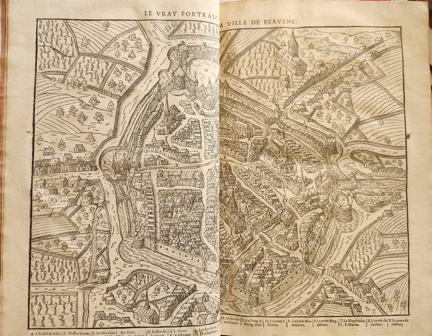 1581 HISTORY of FRANCE ILLUSTRATED w/ 6 FOLDING MAPS antique FOLIO rare FRENCH