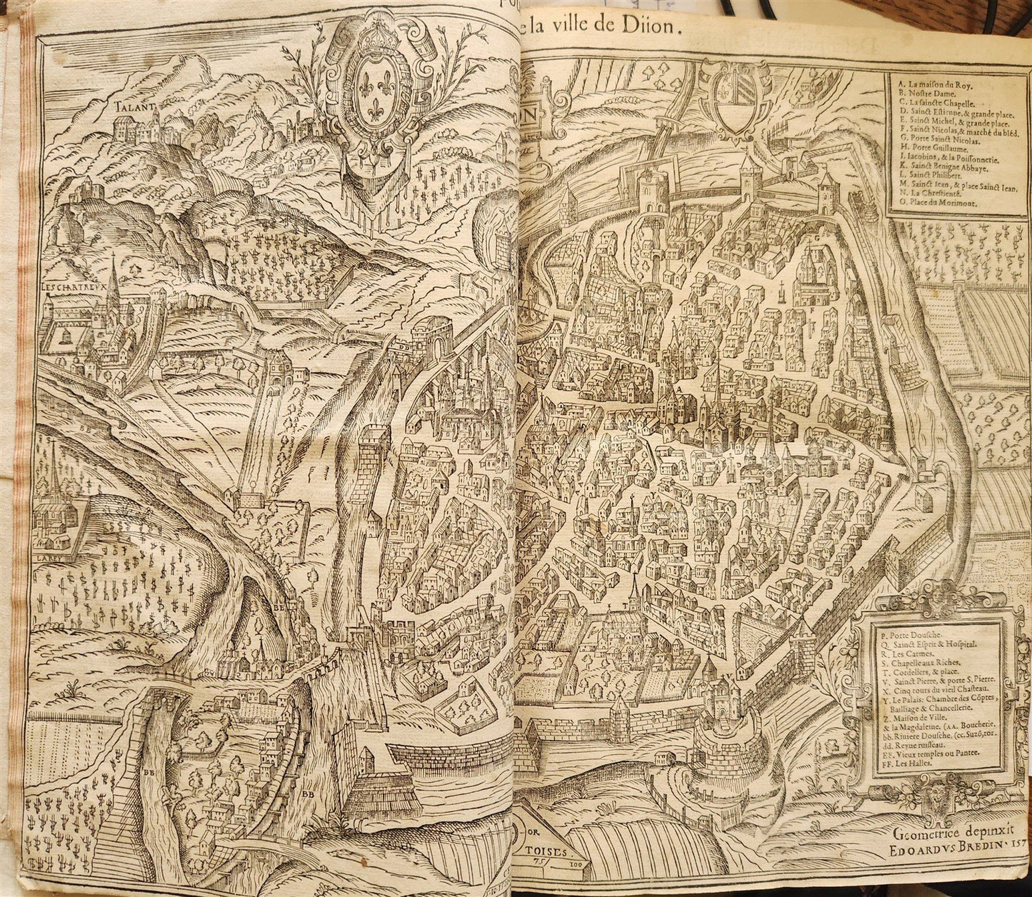 1581 HISTORY of FRANCE ILLUSTRATED w/ 6 FOLDING MAPS antique FOLIO rare FRENCH