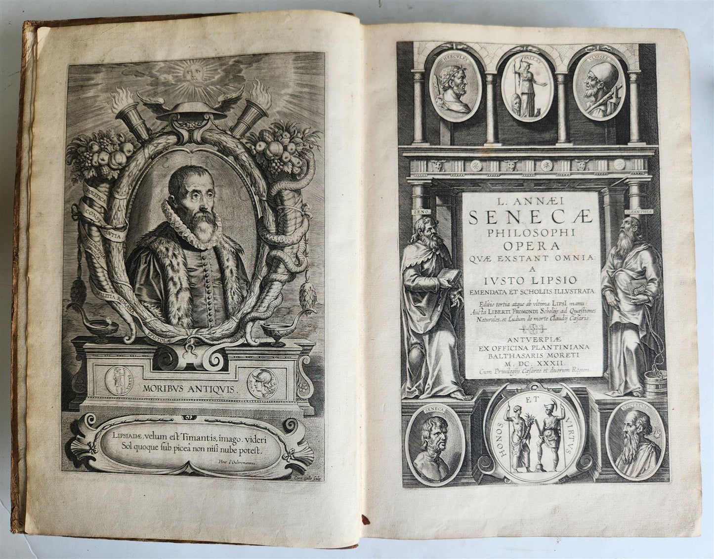 1632 SENECA OPERA QUAE EXSTANT OMNIA ILLUSTRATED antique FOLIO