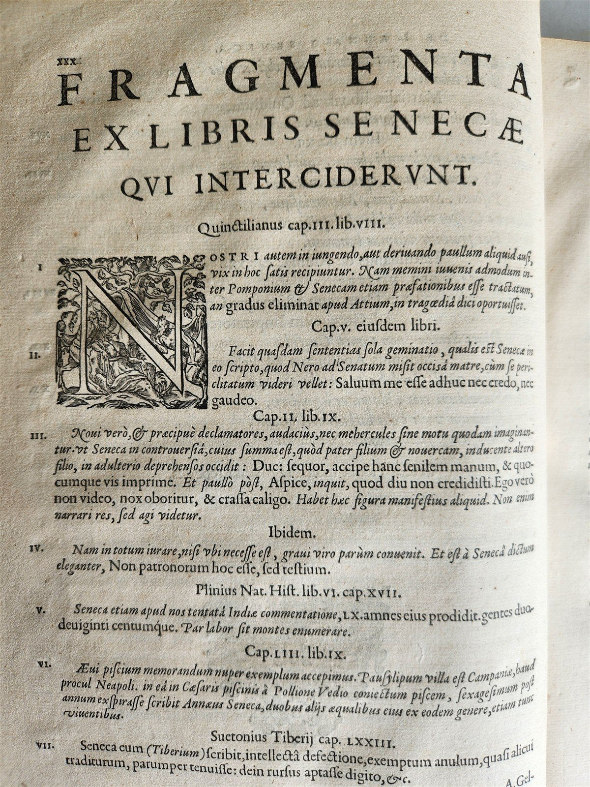 1632 SENECA OPERA QUAE EXSTANT OMNIA ILLUSTRATED antique FOLIO